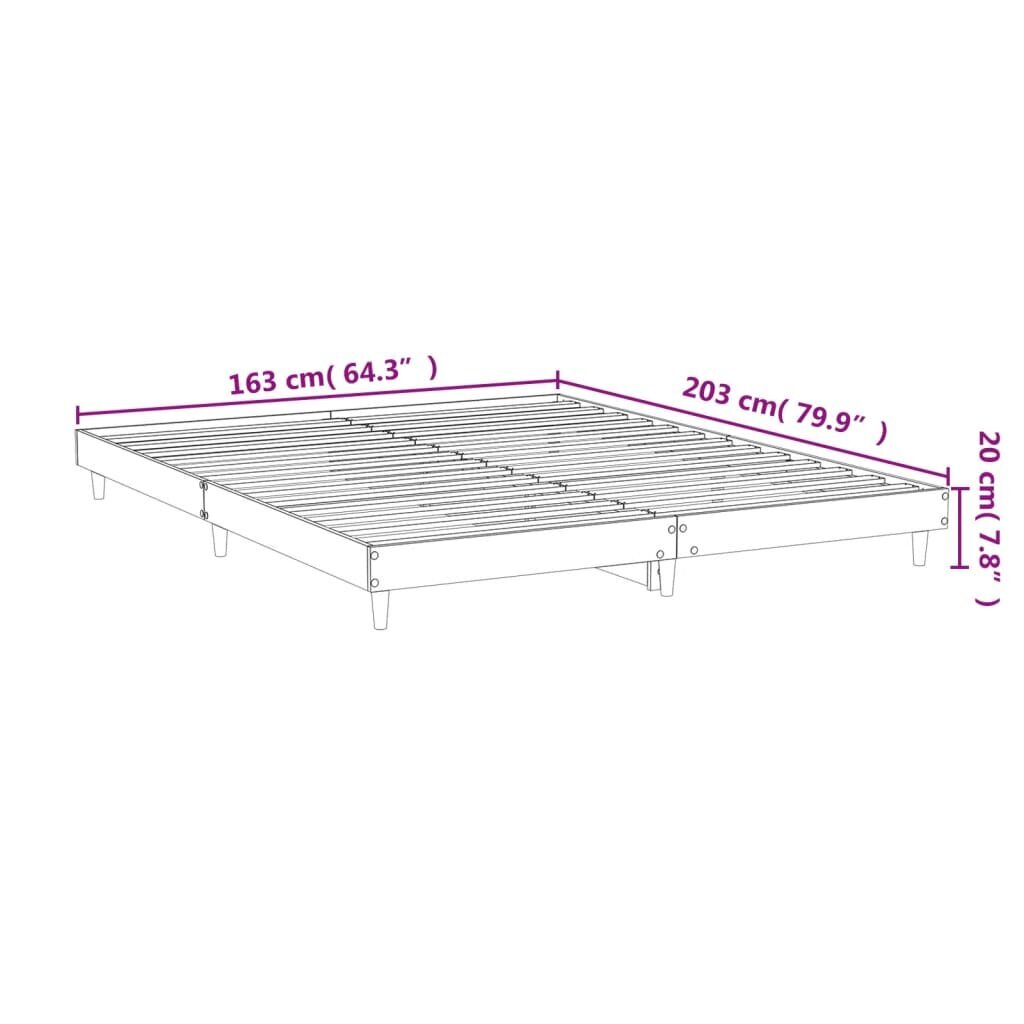 vidaXL gultas rāmis, balts, 160x200 cm, inženierijas koks cena un informācija | Gultas | 220.lv