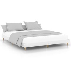 vidaXL gultas rāmis, spīdīgi balts, 200x200 cm, inženierijas koks цена и информация | Кровати | 220.lv