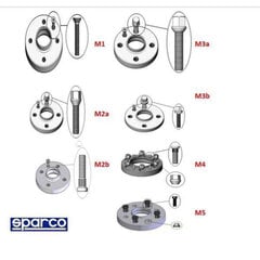 Atdalītāji Sparco 5x112 66,45 M14 x 1,50 16 mm M2A цена и информация | Авто принадлежности | 220.lv