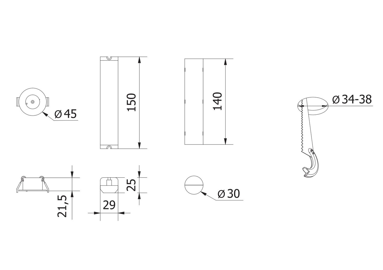 GTV avārijas gaisma OMAHA-3 LED, 3 W, 300 lm, 220-240 W, 50-60 HZ, IP20, 3 H, 6400K, TEST poga цена и информация | Iebūvējamās lampas, LED paneļi | 220.lv