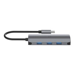 Cygnett Концентратор 6-в-1 USB-C на 3x USB, USB-C, SD-карту, микро-SD-карту Cygnett SlimMate 100 Вт (серый) цена и информация | Адаптеры и USB разветвители | 220.lv