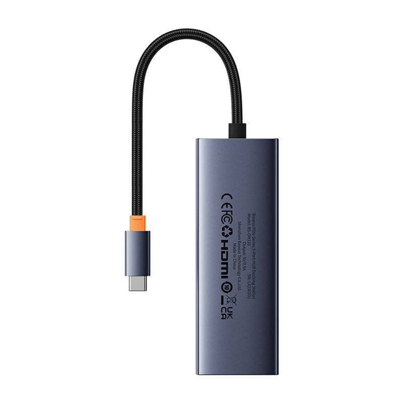 Hub 5w1 Baseus UltraJoy 5-Port (1xHDMI4K@30Hz + 4xUSB 3.0) adapteris cena un informācija | Adapteri un USB centrmezgli | 220.lv