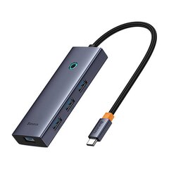 Baseus Концентратор 5в1 Baseus UltraJoy 5-Port (1xHDMI4K@30Hz + 4xUSB 3.0) серый цена и информация | Адаптеры и USB разветвители | 220.lv