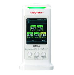 Habotest HT608 viedais gaisa kvalitātes detektors, PM 2.5, PM10, benzols cena un informācija | Mitruma, temperatūras, pH, ORP mērītāji | 220.lv