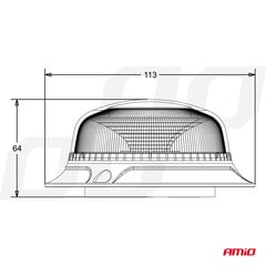 Amio Brīdinājuma lampiņa W213bl 3 śruby R65 R10 18LED 12/24V IP56 цена и информация | Фонарик | 220.lv