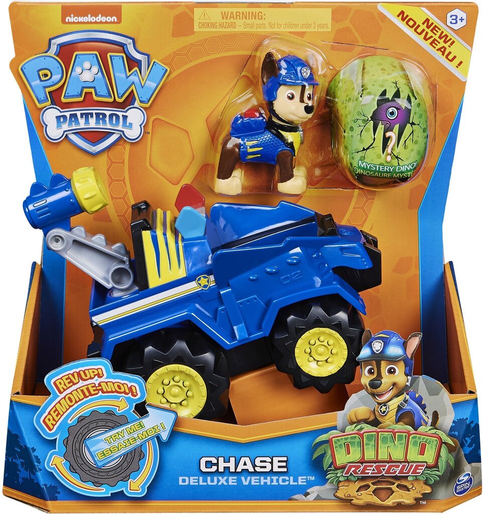 Dino Rescue Chase Paw Patrol + policijas auto + dinozaurs цена и информация | Rotaļlietas zēniem | 220.lv