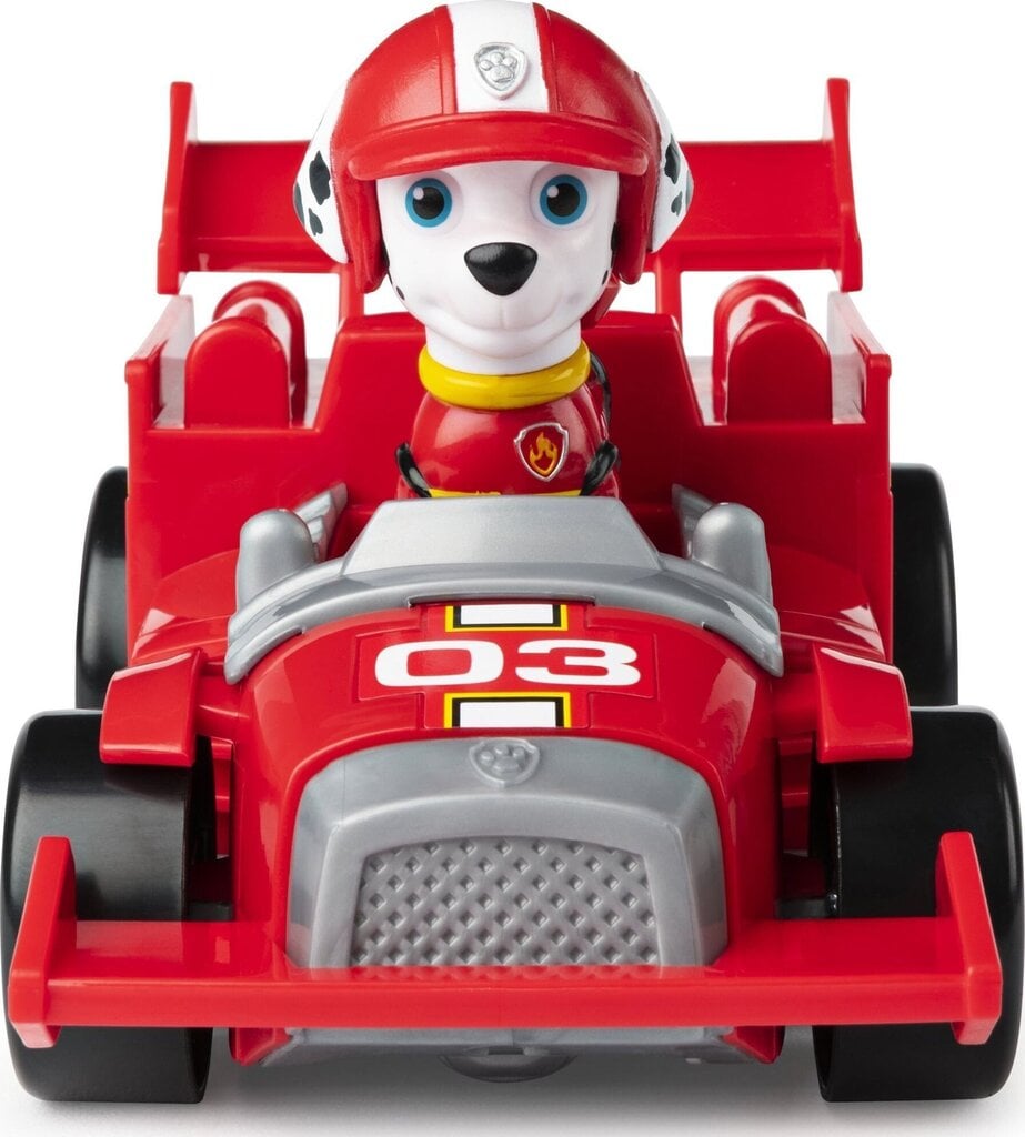 Figūriņa Paw Patrol Marshall Ready Race Rescue + sacīkšu auto ar piedziņu un skaņu cena un informācija | Attīstošās rotaļlietas | 220.lv