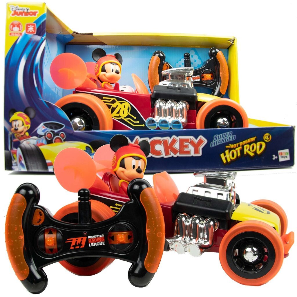 Auto Super Charged Hot Rod RC tālvadības pults Disney Mickey cena un informācija | Rotaļlietas zēniem | 220.lv