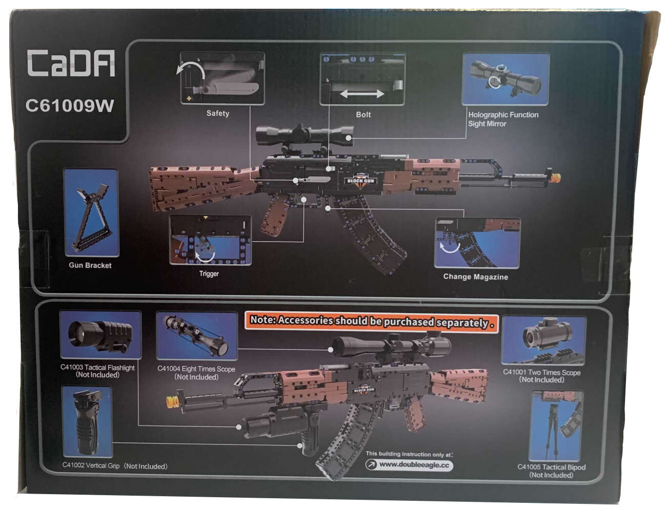 Celtniecības bloki Cada pistole AK-47 Kalašņikova šautene C61009W 738 el. цена и информация | Konstruktori | 220.lv