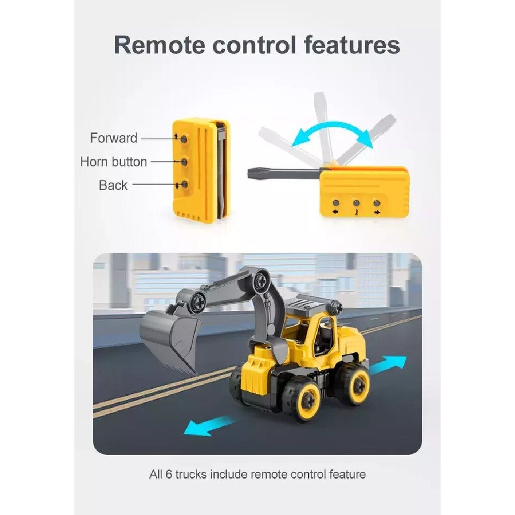 Tālvadības būvniecības transportlīdzeklis RC ekskavators Double Eagle цена и информация | Rotaļlietas zēniem | 220.lv