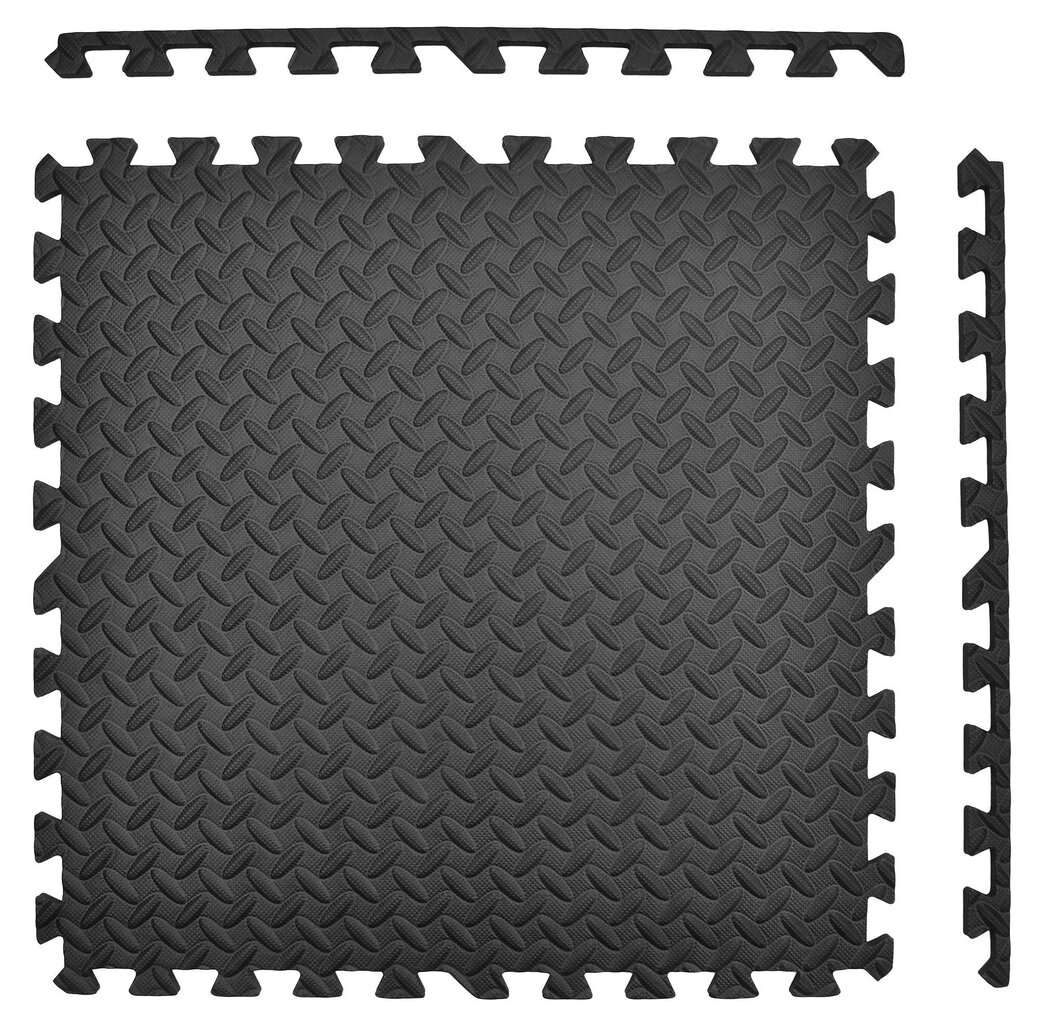 Putu puzles fitnesa paklājiņš Humbi 3 gab. melns 62 x 62 x 1 cm цена и информация | Attīstošie paklājiņi | 220.lv