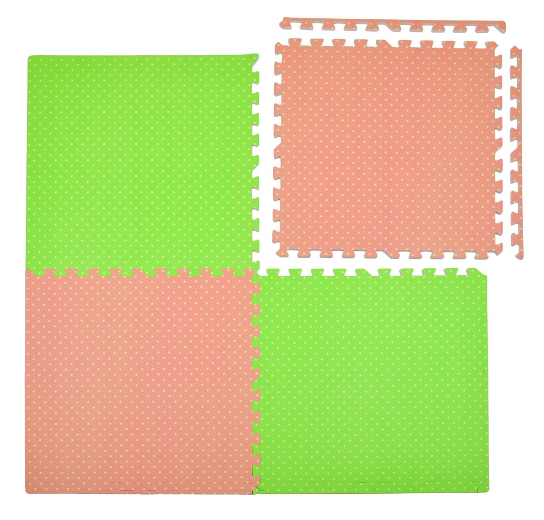 Puzzle Putu paklājiņš Humbi 4 gab rozā zaļš 62 x 62 x 1 cm cena un informācija | Attīstošie paklājiņi | 220.lv