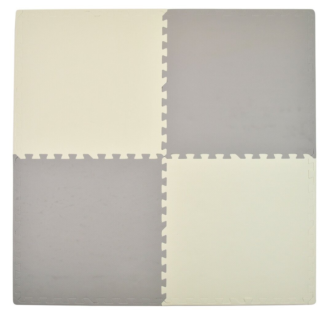 Putu puzles paklājs Humbi Cream Grey 4 gab. 62x62x1 cm цена и информация | Attīstošie paklājiņi | 220.lv