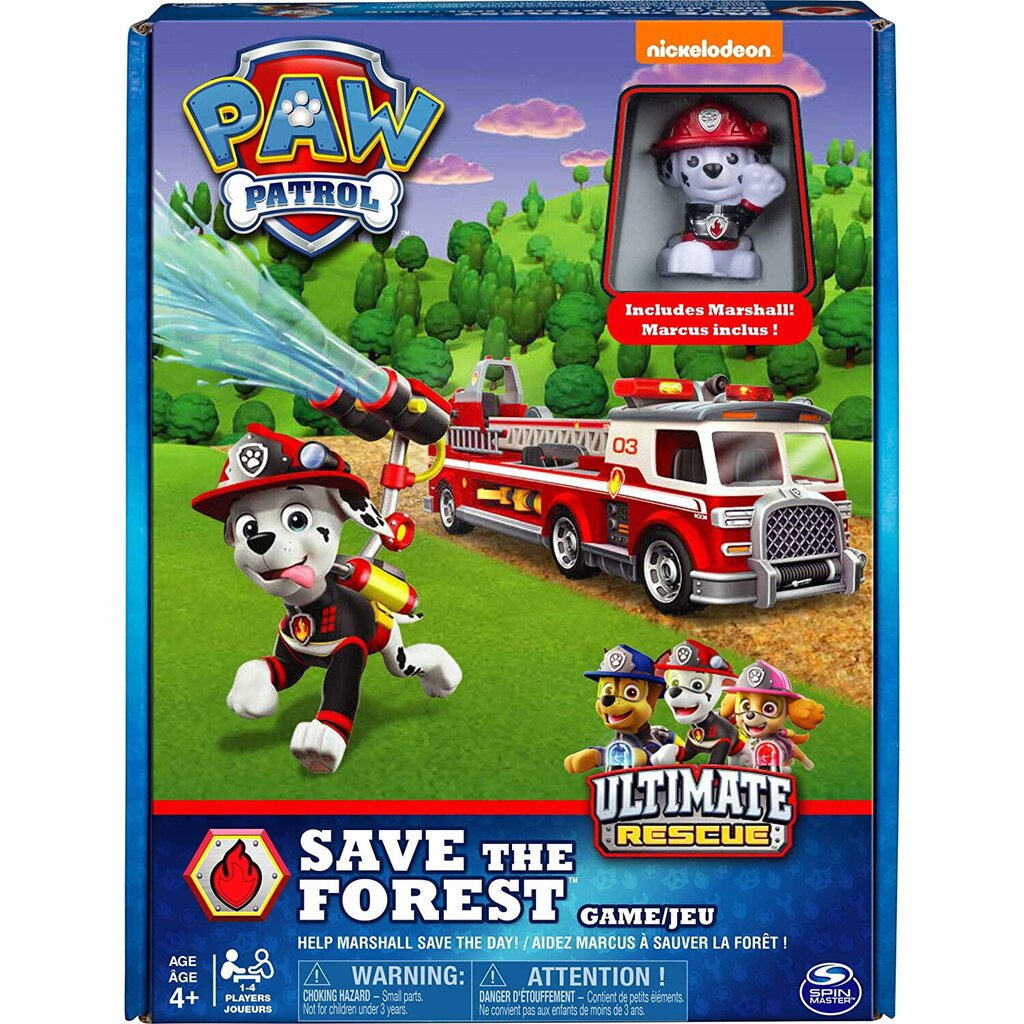 Galda spēle Paw Patrol Brave Fireman + Marshall figūriņa cena un informācija | Galda spēles | 220.lv