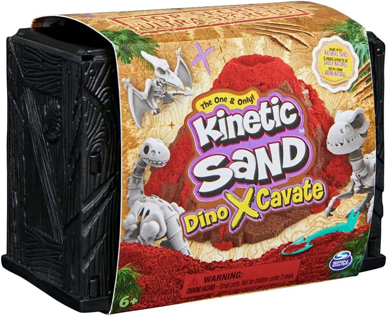 Kinetic Sand Dino XCavate dinozauru skeleta meklēšanas komplekts ar smiltīm un piederumiem цена и информация | Attīstošās rotaļlietas | 220.lv