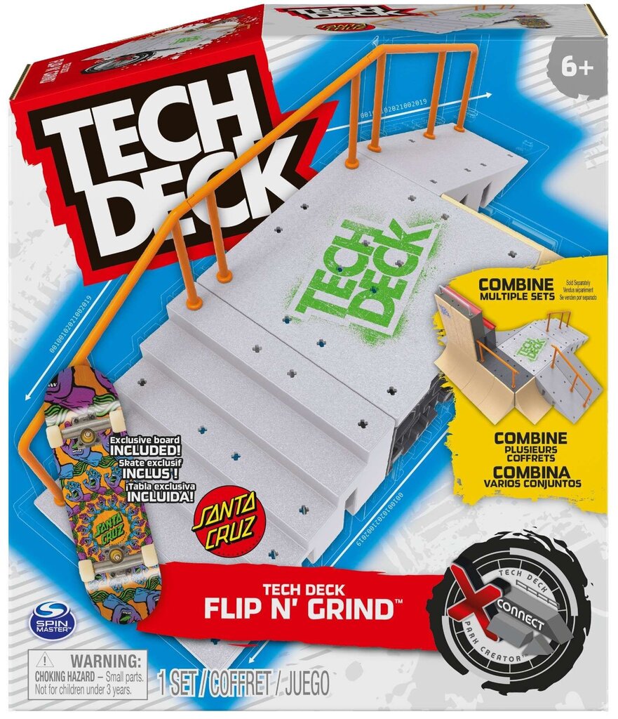 Komplekts pirkstu pamatnes Flip N' Grind + Deskorolka Tech Deck цена и информация | Galda spēles | 220.lv