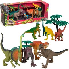 Komplekts figūriņu Dinozauru + aksesuāri 12 gab. cena un informācija | Attīstošās rotaļlietas | 220.lv