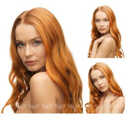 Натуральные накладные волосы Remy светло-красного цвета на клипсах, 6 частей, 120 нет. цена и информация | Аксессуары для волос | 220.lv