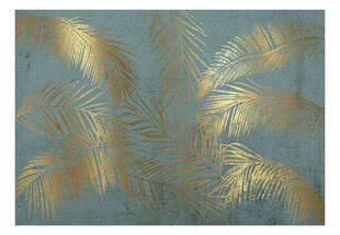 Fototapetes ar instrumentu un tapešu līmi - Zelta palmu lapas (2. variants), 400x280 cm цена и информация | Фотообои | 220.lv