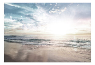 Fototapetes ar instrumentu un tapešu līmi - Rīta pludmale, 400x280 cm cena un informācija | Fototapetes | 220.lv