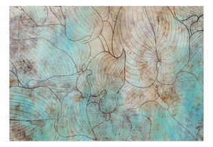 Фотообои с инструментом и клеем - Листья в синих тонах, 400x280 см цена и информация | Фотообои | 220.lv