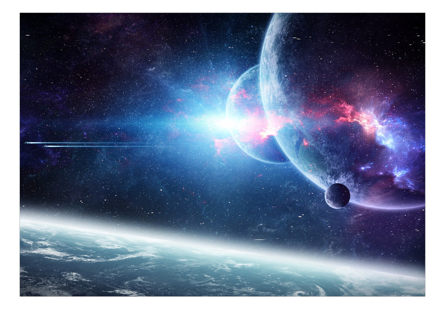 Fototapetes ar instrumentu un tapešu līmi - Neizpētītā kosmosā, 400x280 cm цена и информация | Fototapetes | 220.lv