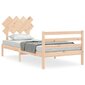 vidaXL gultas rāmis ar galvgali, 3FT, vienvietīgs, masīvkoks цена и информация | Gultas | 220.lv