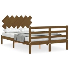 vidaXL gultas rāmis ar galvgali, divvietīgs, masīvkoks, medus brūns цена и информация | Кровати | 220.lv
