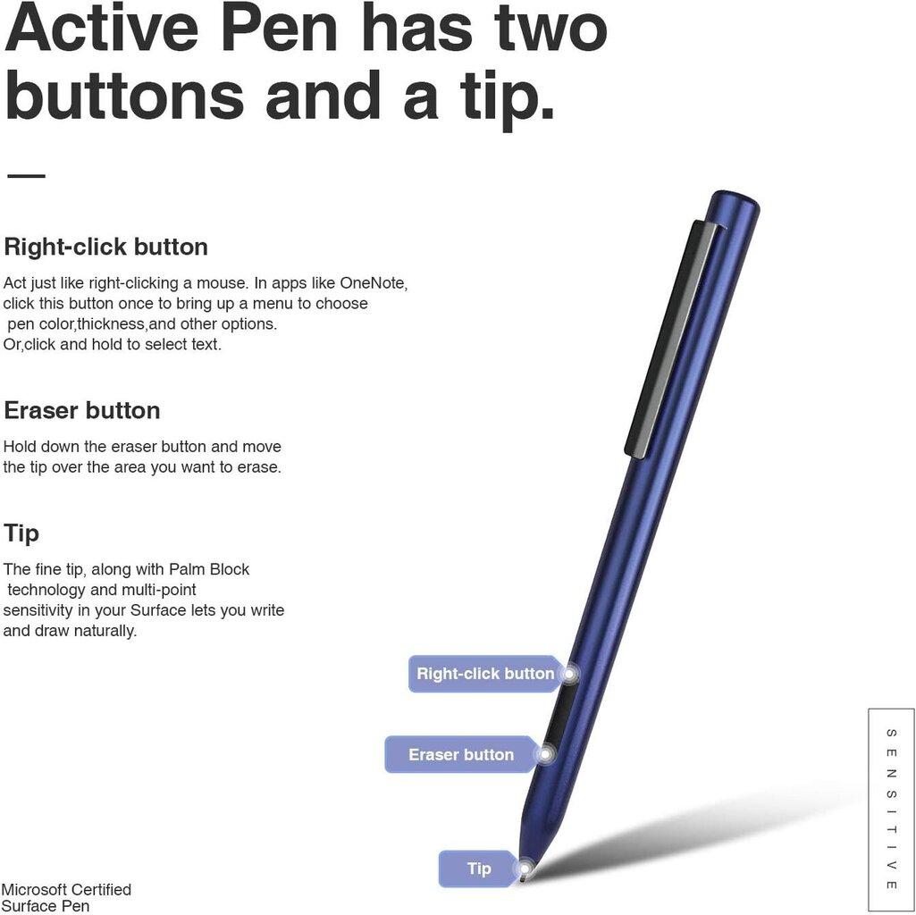 SkyMirror ME-MPP303 irbuļa pildspalva, zila, 16 x 1,9 x 5 cm cena un informācija | Citi aksesuāri planšetēm un e-grāmatām | 220.lv