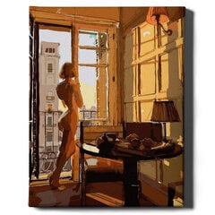 Glezna pēc cipariem ierāmēta "Sieviete no rīta" Oh Art! 40x50 cm cena un informācija | Gleznas pēc numuriem | 220.lv