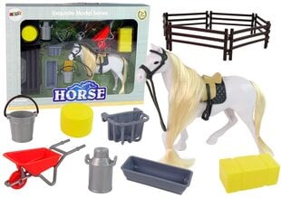Фигурка лошади с аксессуарами, LeanToys, белый цена и информация | Игрушки для девочек | 220.lv