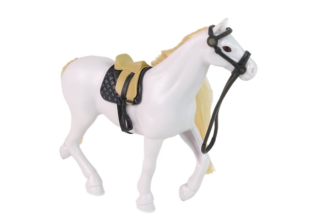 Zirga figūra ar piederumiem, LeanToys, balta цена и информация | Rotaļlietas meitenēm | 220.lv
