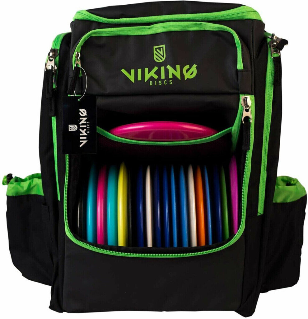 Disku golfa mugursoma Viking Discs Tour Bag, melna/zaļa цена и информация | Disku golfs | 220.lv