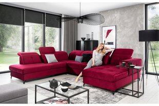 Stūra dīvāns Bogart Belavio U II, kreisās puses variants, sarkans cena un informācija | Stūra dīvāni | 220.lv