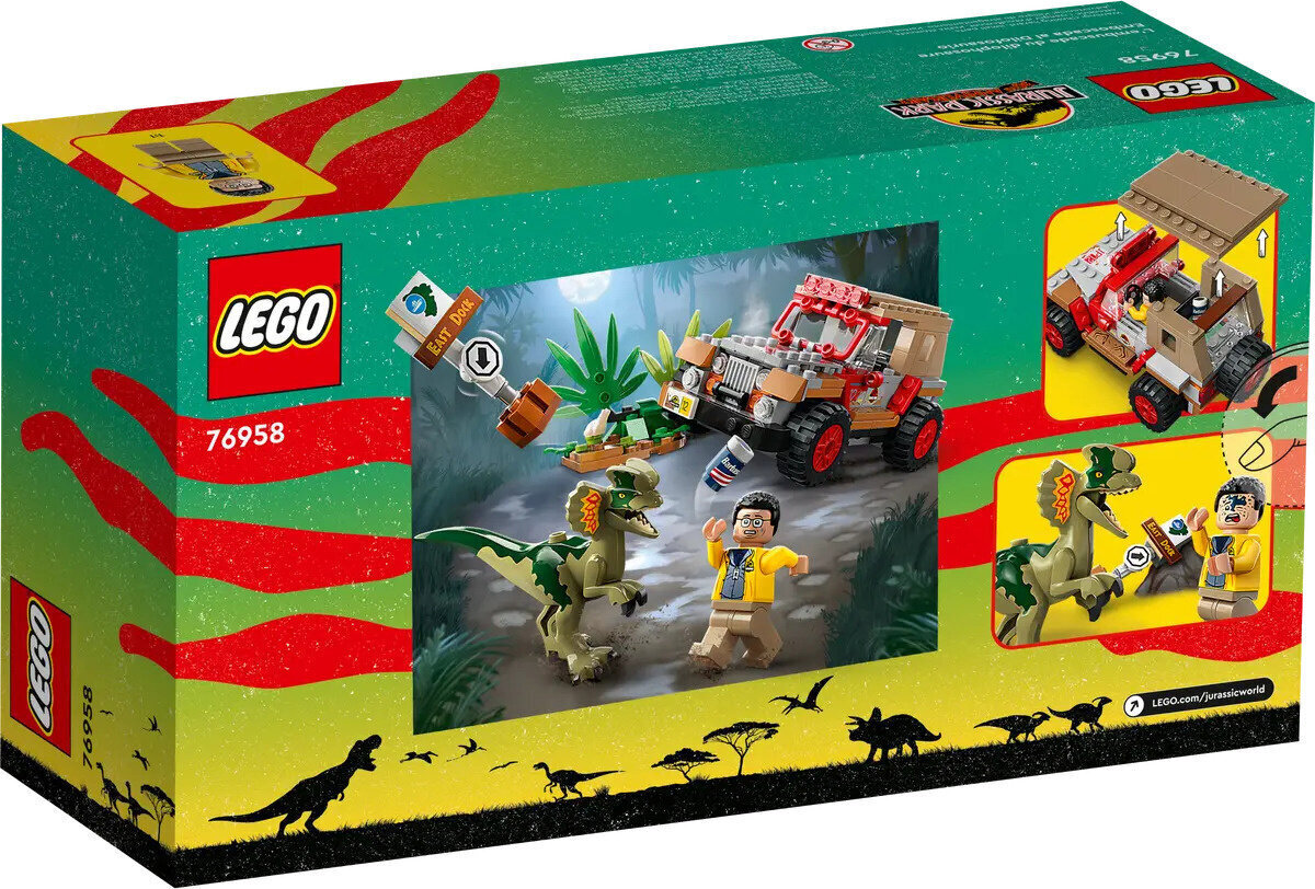 76958 LEGO® Jurassic World Dilofozaura iebrukums cena un informācija | Konstruktori | 220.lv