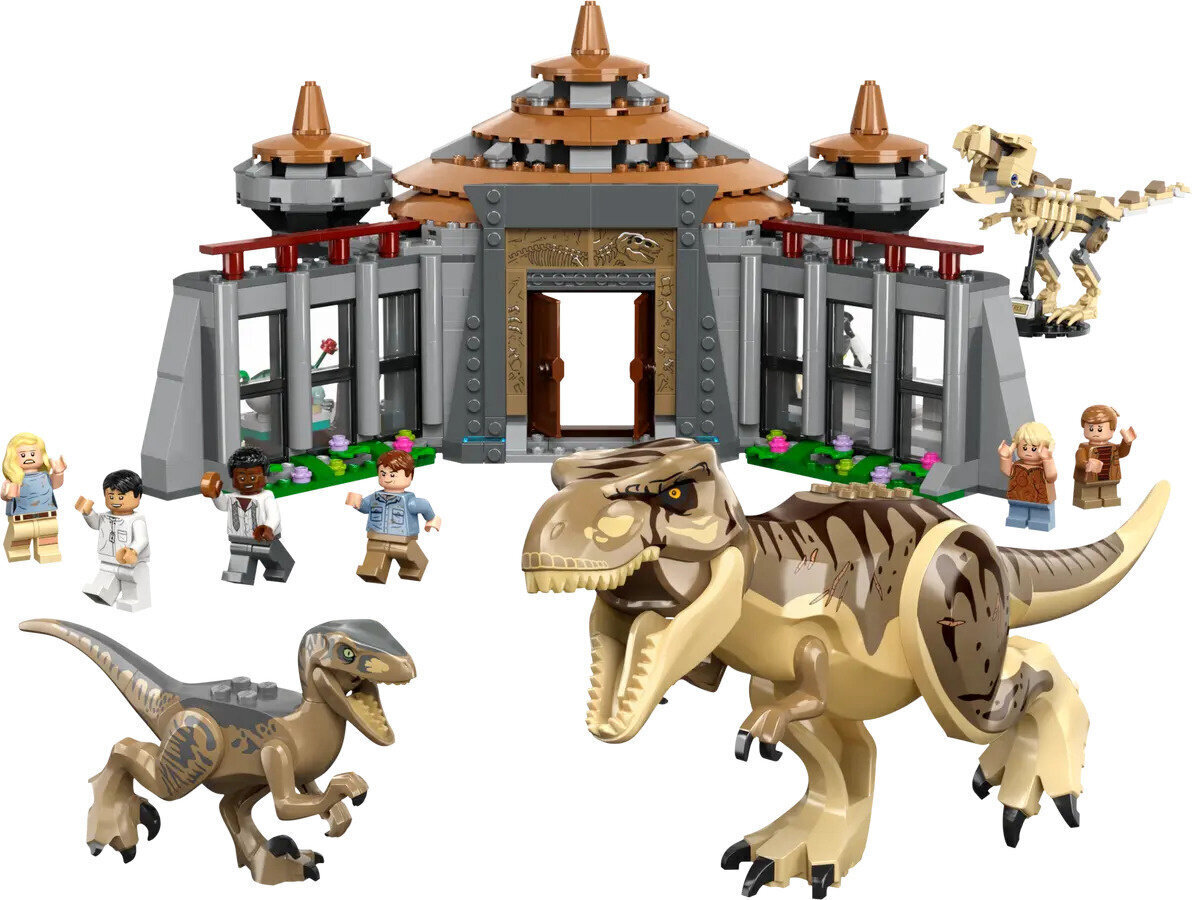 76961 LEGO® Jurassic World Apmeklētāju centra Tiranozaura un velociraptora uzbrukums cena un informācija | Konstruktori | 220.lv