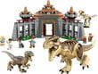 76961 LEGO® Jurassic World Apmeklētāju centra Tiranozaura un velociraptora uzbrukums cena un informācija | Konstruktori | 220.lv