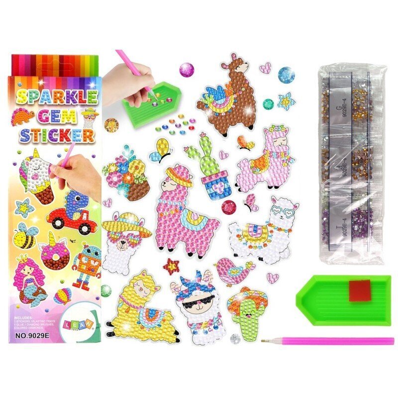 Dimantu izšūšanas uzlīmju komplekts Llamas Animals Mosaic Diamond Embroidery Sticker Set cena un informācija | Modelēšanas un zīmēšanas piederumi | 220.lv