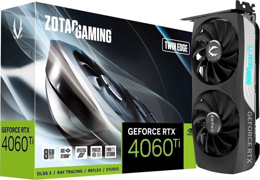 Zotac Gaming GeForce RTX 4060 Ti Twin Edge (ZT-D40610E-10M) cena un informācija | Videokartes (GPU) | 220.lv