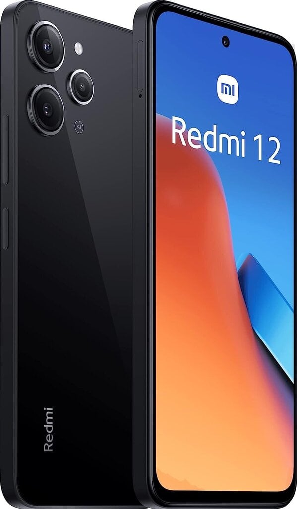 Xiaomi Redmi 12 4/128GB MZB0EB5EU Midnight Black cena un informācija | Mobilie telefoni | 220.lv