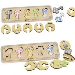 CLASSIC WORLD Montessori koka puzle - atslēgas un slēdzenes cena un informācija | Puzles, 3D puzles | 220.lv