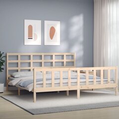 vidaXL gultas rāmis ar galvgali, 180x200 cm, masīvkoks cena un informācija | Gultas | 220.lv