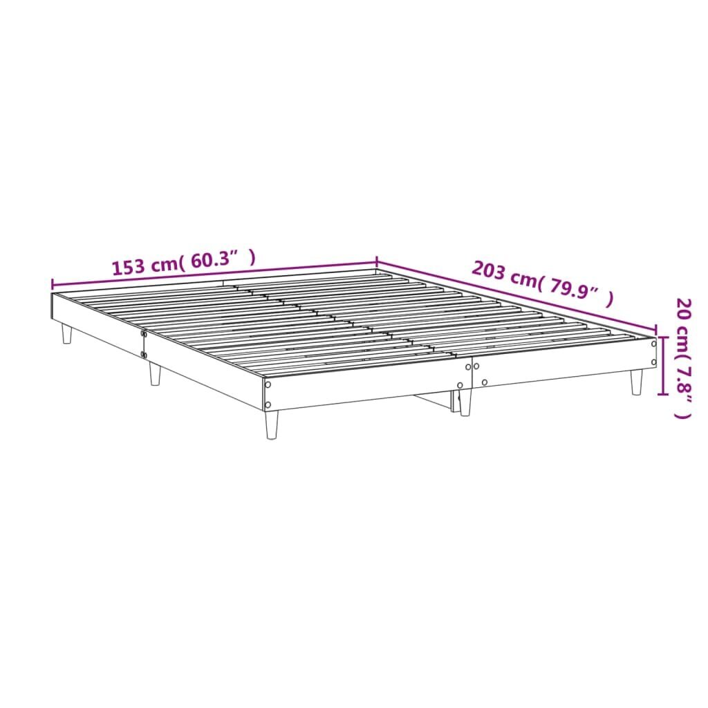 vidaXL gultas rāmis, melns, 150x200 cm, inženierijas koks цена и информация | Gultas | 220.lv