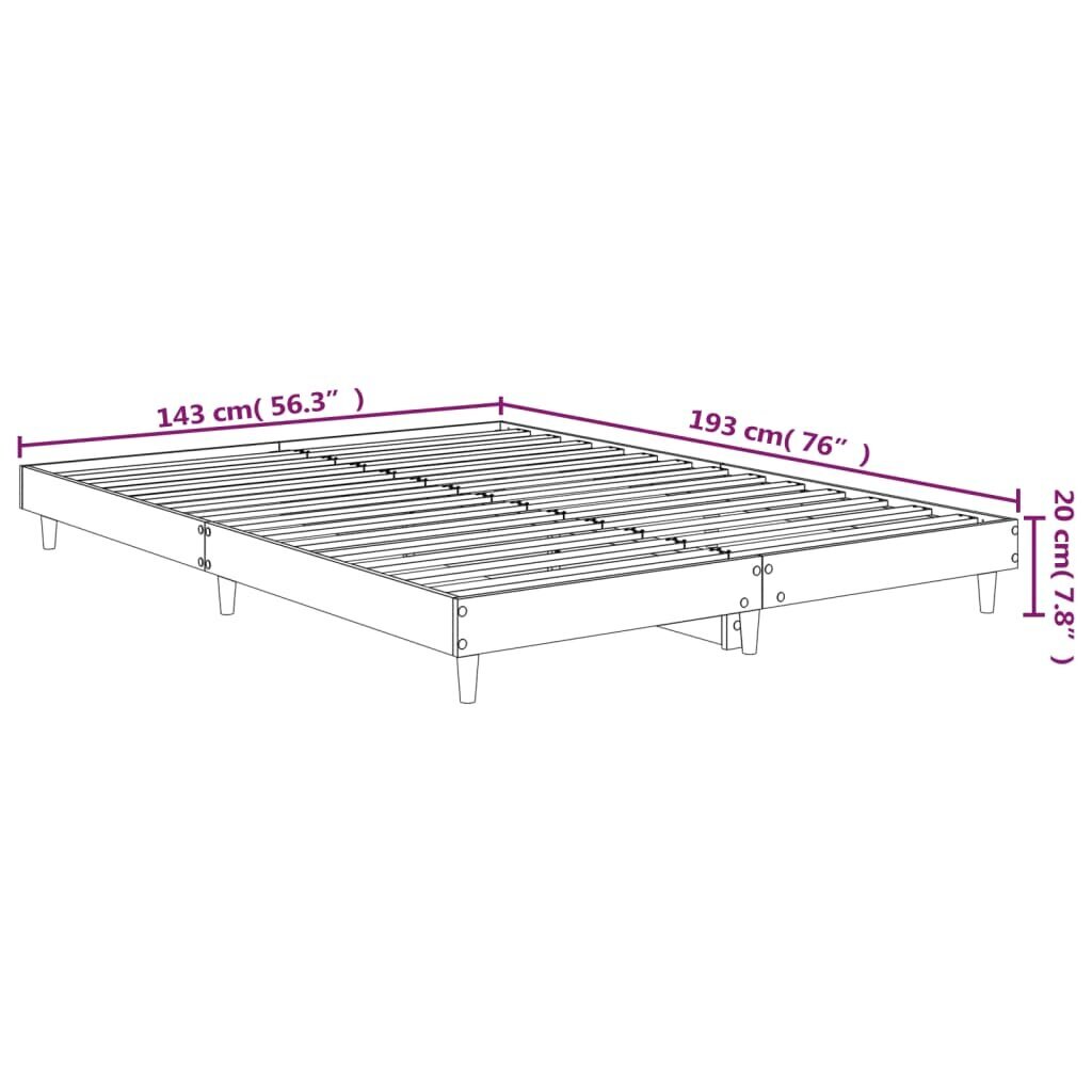 vidaXL gultas rāmis, spīdīgi balts, 140x190 cm, inženierijas koks cena un informācija | Gultas | 220.lv