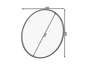 Spogulis Grace, 100 cm, melns cena un informācija | Spoguļi | 220.lv