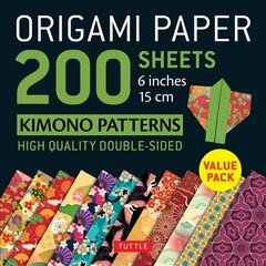 Origami Paper 200 sheets Kimono Patterns 6 (15 cm): Tuttle Origami Paper: High-Quality Double-Sided Origami Sheets Printed with   12 Patterns: Instructions for 6 Projects Included цена и информация | Книги об искусстве | 220.lv