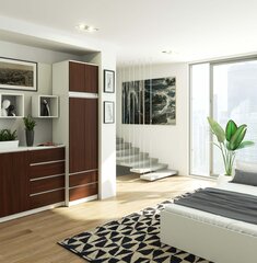 Верхний шкаф Akord S60, белый/коричневый цвет цена и информация | Шкафы | 220.lv