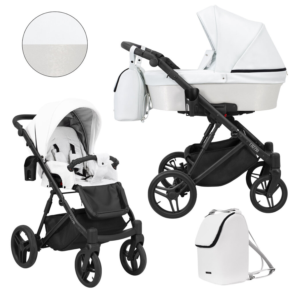 Rati Lazzio Kunert 2in1 White ECO цена и информация | Bērnu rati | 220.lv