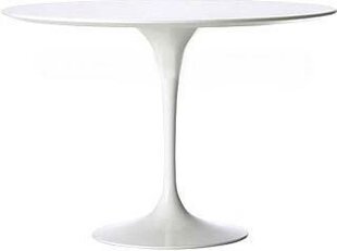 Стол "Fiber 120" вдохновленный "Tulip Table MDF" белый круглый цена и информация | Кухонные и обеденные столы | 220.lv
