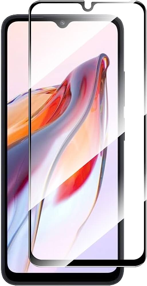 Fusion full glue 5D aizsargstikls pilnam ekrānam Xiaomi Redmi 12C melns cena un informācija | Ekrāna aizsargstikli | 220.lv